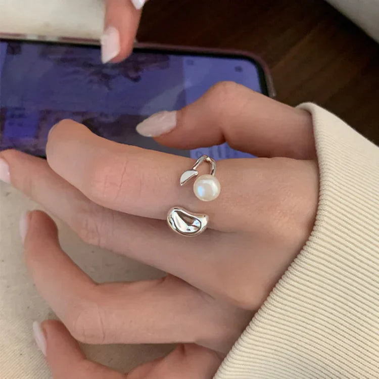 Pearl Bean Adjustable Ring – Elin