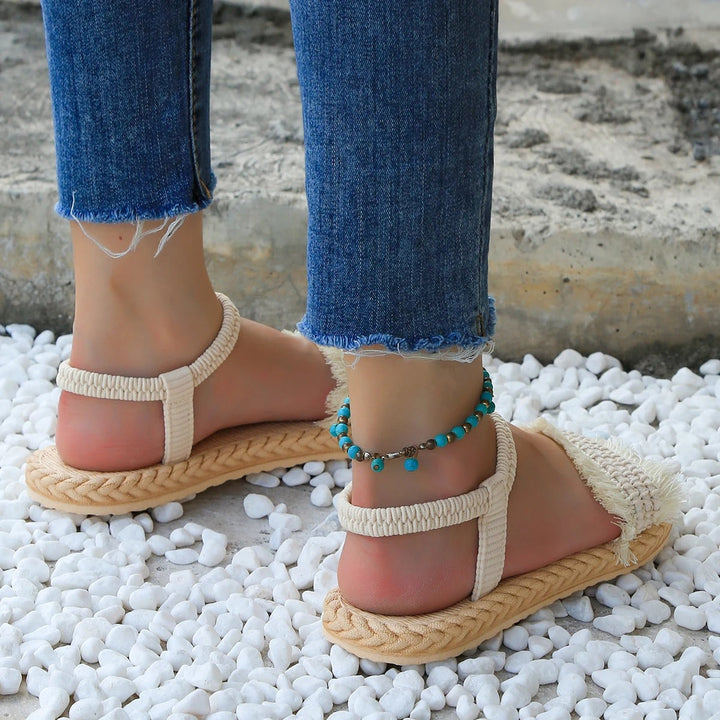 Trendige Quastensandalen mit niedrigem Absatz – Juliet