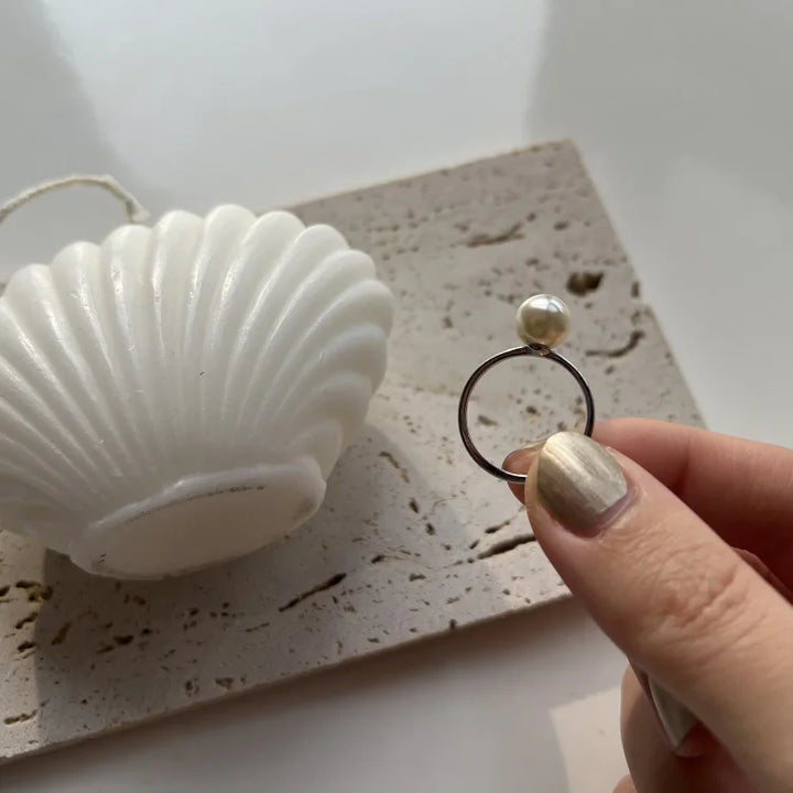 Classic Adjustable Pearl Ring – Sofia