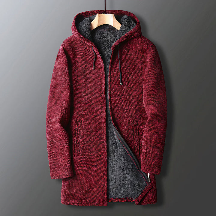 Warm men's fleece jacket with hood – Marcus