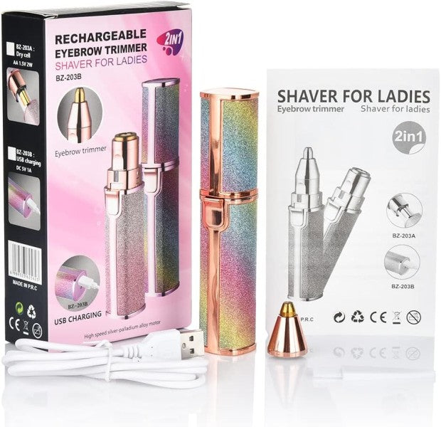 2-in-1 Reusable Facial & Eyebrow Epilator – Silvara