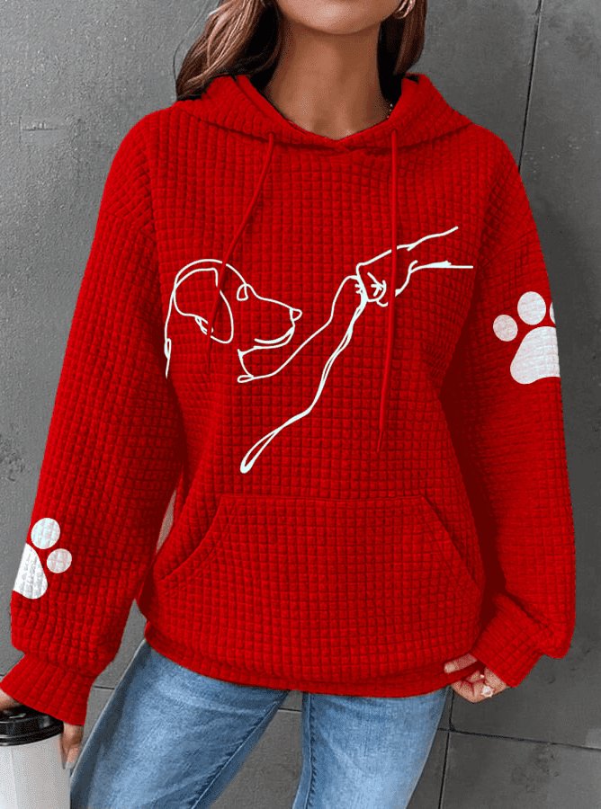 Varm damehoodie med hundedesign – Selma
