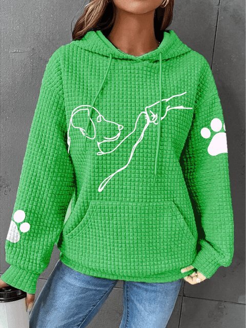 Varm damehoodie med hundedesign – Selma