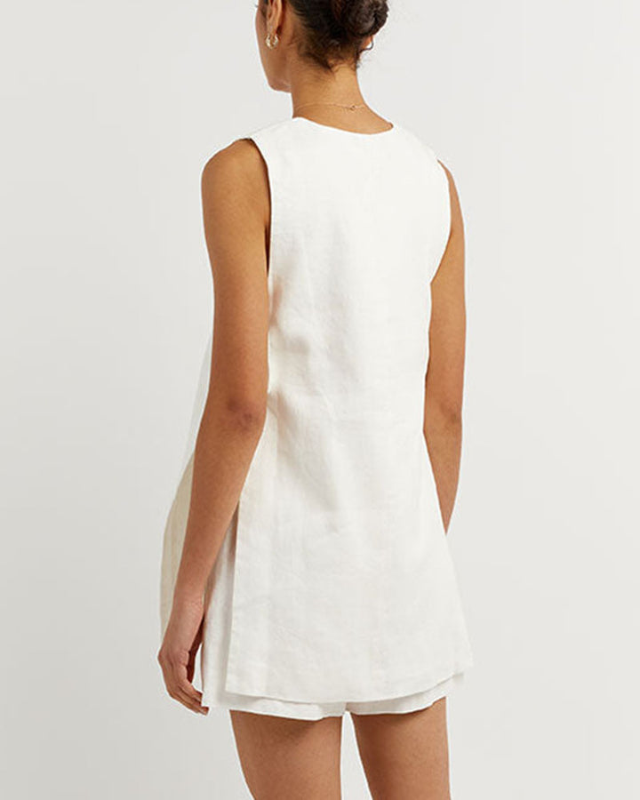 Women's summer set with sleeveless vest and high-waisted shorts – Sylvie