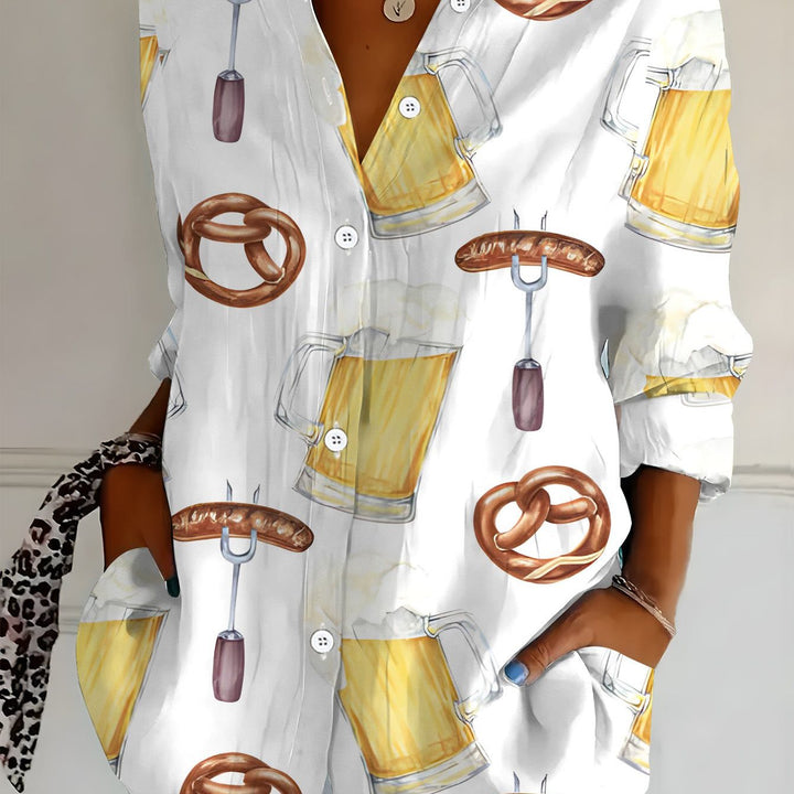 Women's plus-size blouse with all-over print – Greta Oktoberfest 2026