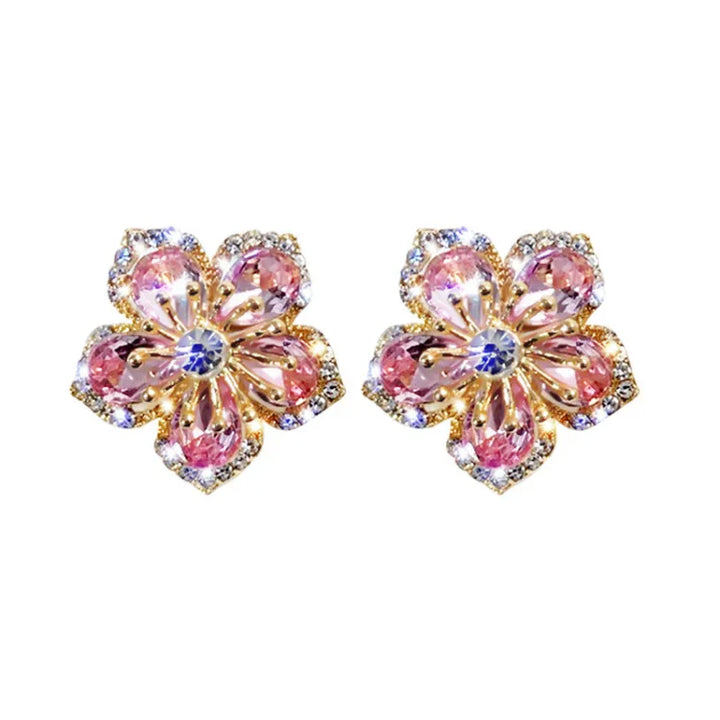 Flower-shaped zirconia earrings – Flora