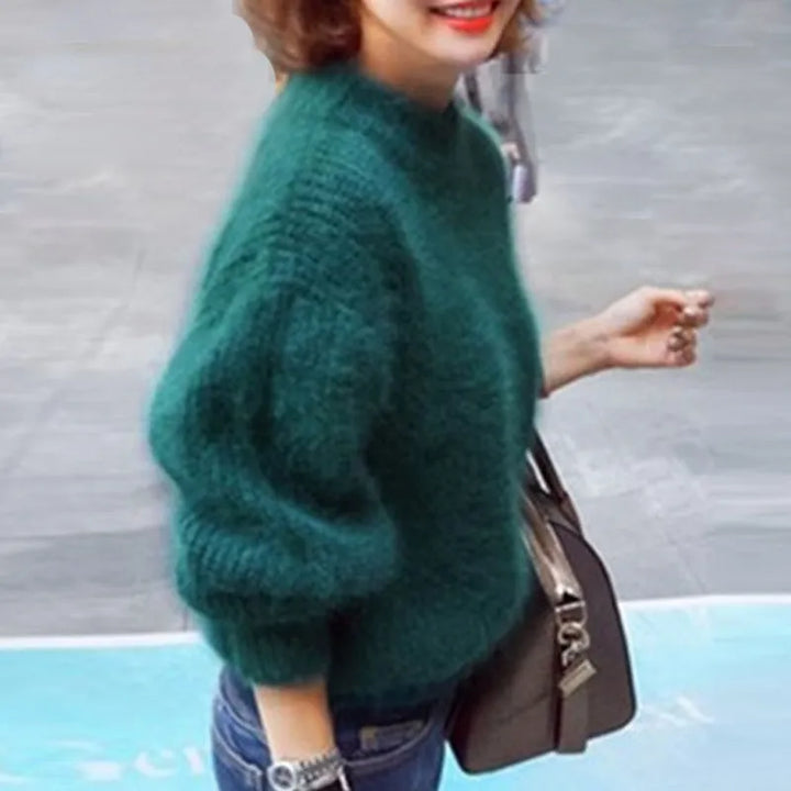 Suéter de punto casual de angora para mujer - Livia