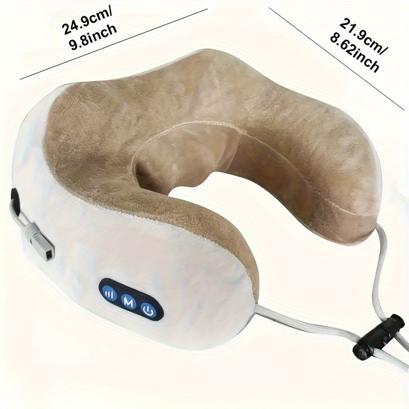U-förmiges Nackenkissen mit Memory Foam & USB-aufladbarer Wärmefunktion – NeckEase Pro