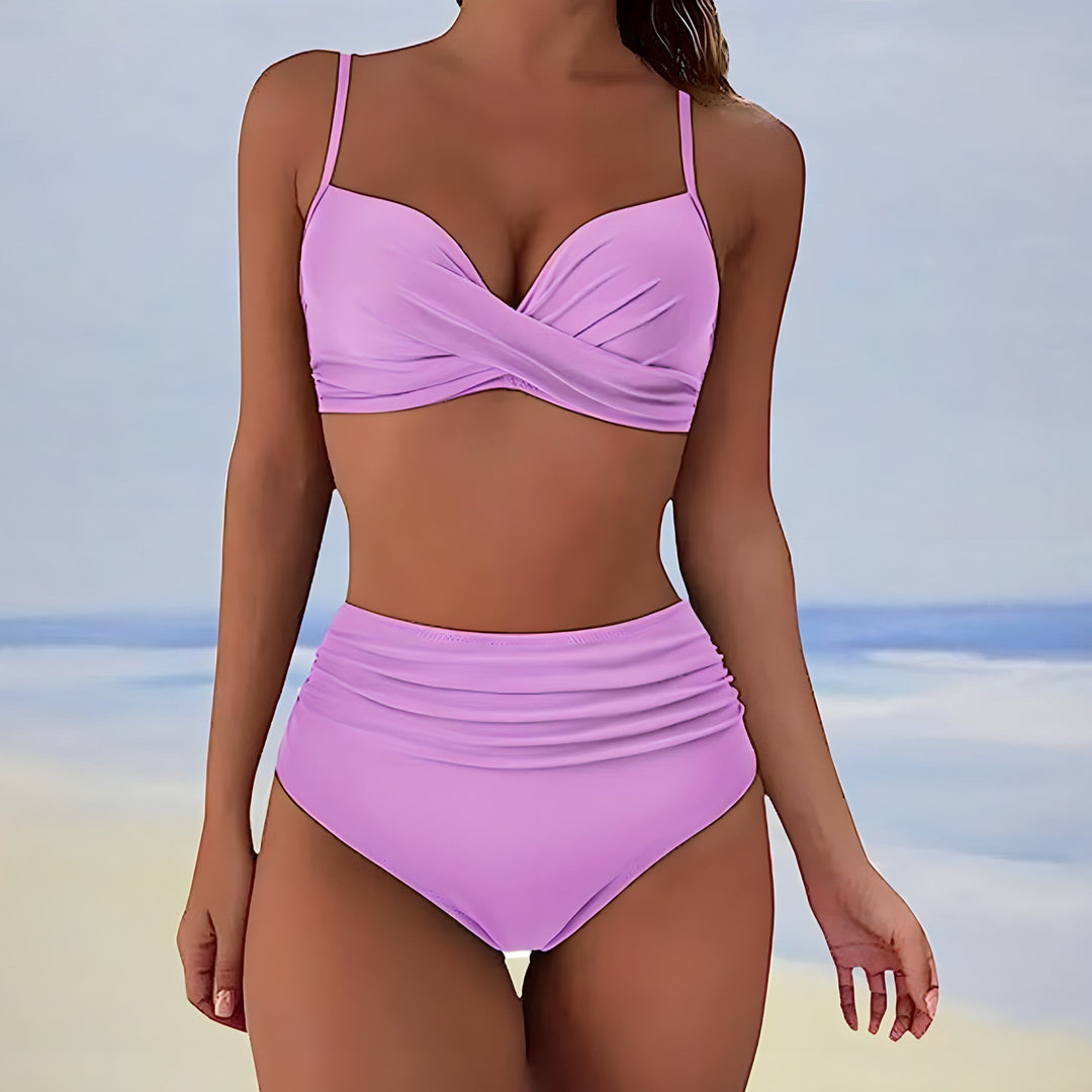 Trendiger High-Waist-Bikini mit bequemer Passform – Eula