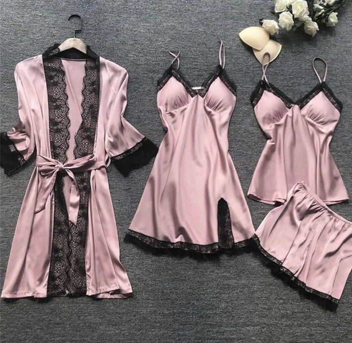 Conjunto de camisón satinado de lujo - Aurora