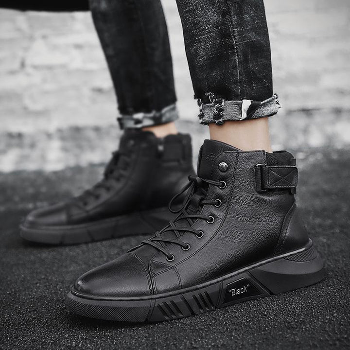 Black Handmade Leather Boots for Men – ShadowStep