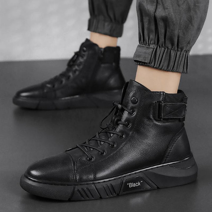 Black Handmade Leather Boots for Men – ShadowStep