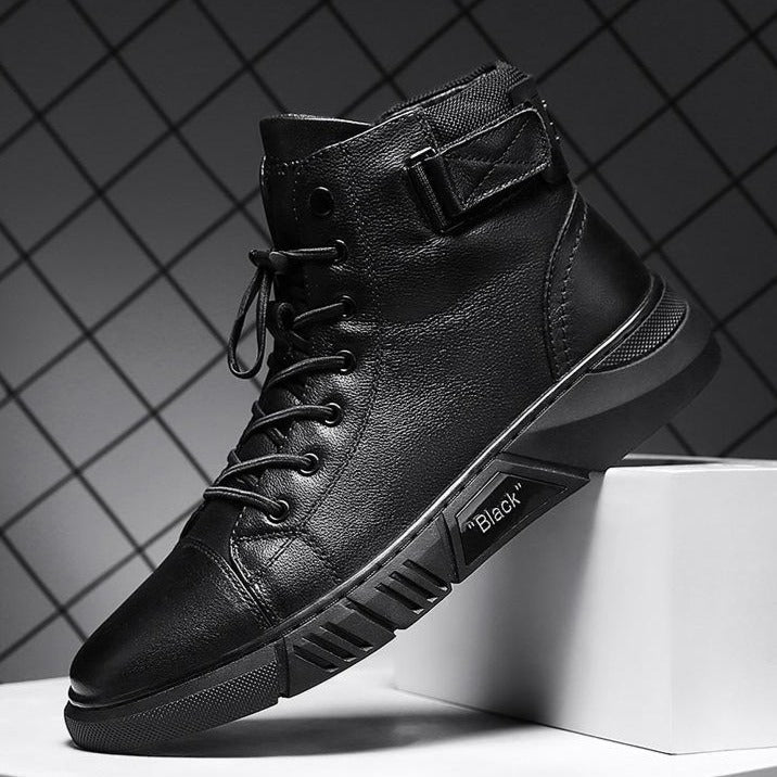 Black Handmade Leather Boots for Men – ShadowStep