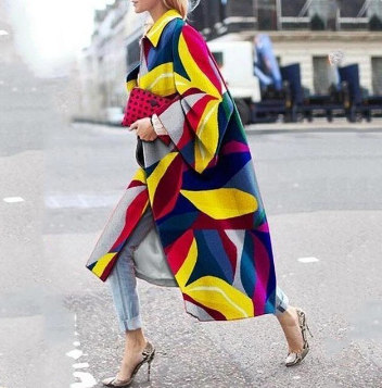 Printed women's coat with long sleeves – Svea Autumn Magic Edition