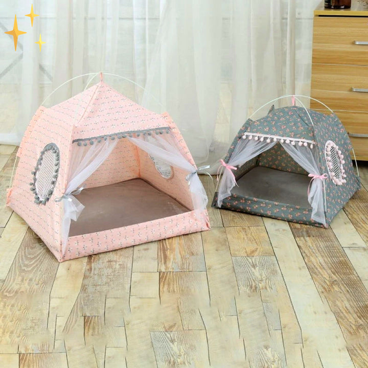 Tienda para mascotas con sombra y cortinas - PetTent