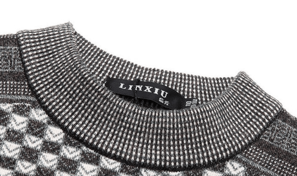 Men's Sweater with Checkered Knit Pattern – Fabian