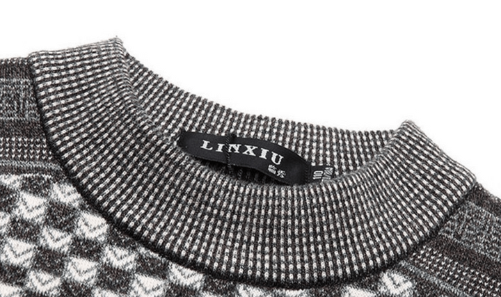 Men's Sweater with Checkered Knit Pattern – Fabian