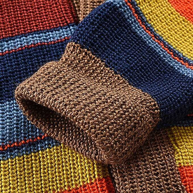 Men's Knit Cardigan with Colourblock and Geometric Pattern – Leandro