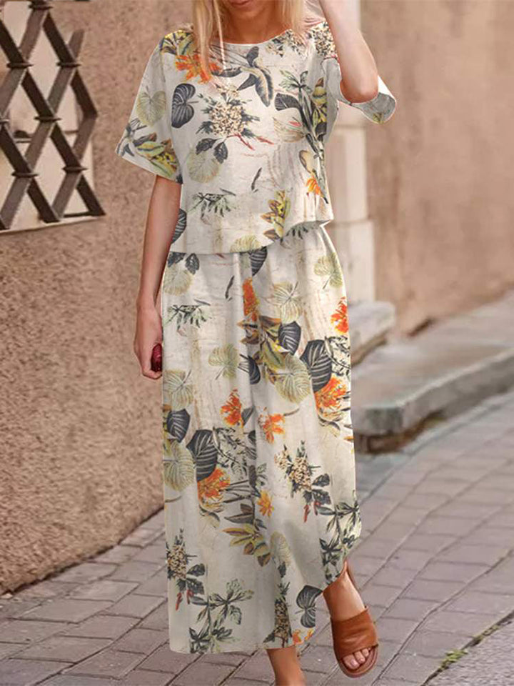 Airy two-piece summer outfit made of cotton with a flattering fit – Boho Set Zephyra