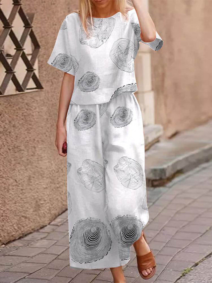 Airy two-piece summer outfit made of cotton with a flattering fit – Boho Set Zephyra