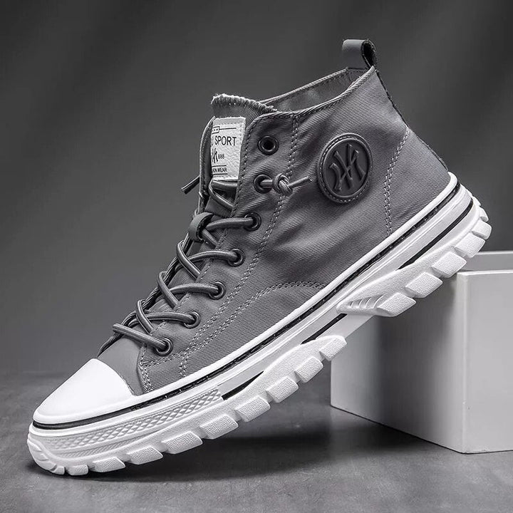 Trendy urbane lærreds-sneakers til herrer - Viktor