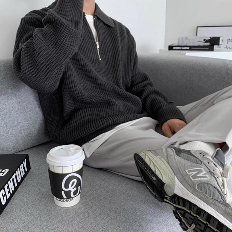 Herre sweatshirt med glidelåskrage – Jonas