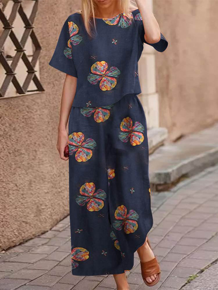 Airy two-piece summer outfit made of cotton with a flattering fit – Boho Set Zephyra