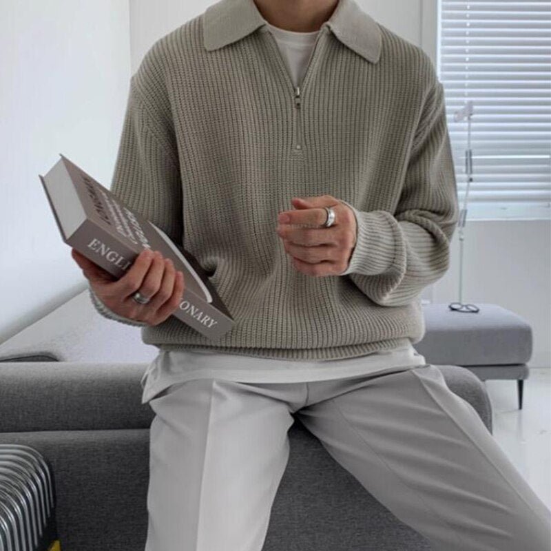 Herre sweatshirt med glidelåskrage – Jonas