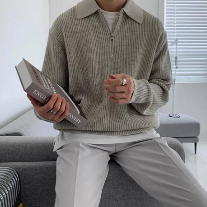 Herre sweatshirt med glidelåskrage – Jonas