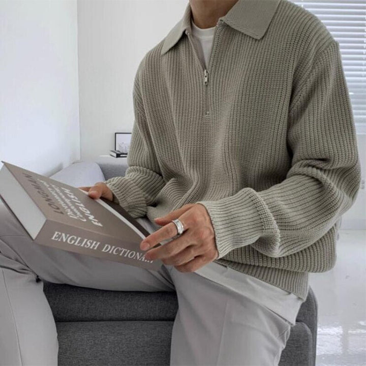 Herre sweatshirt med glidelåskrage – Jonas