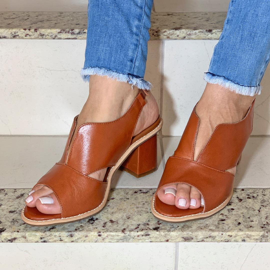 Damen Ledersandalen mit Absatz & Komfortfußbett – Selina