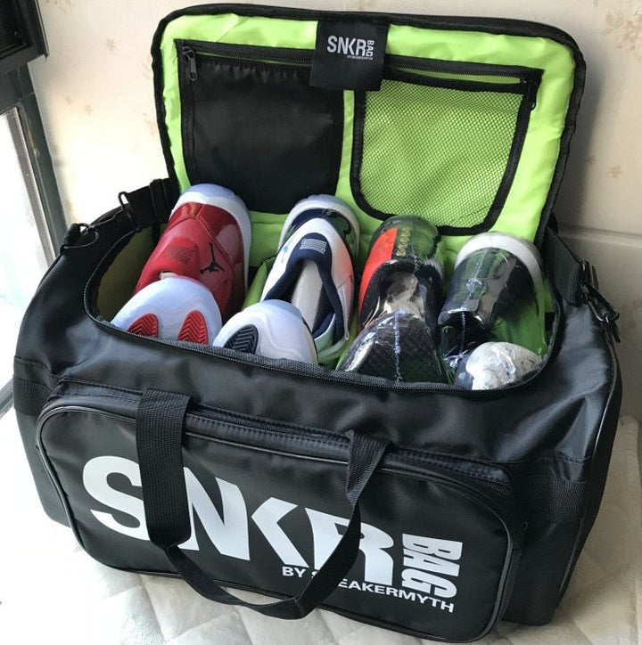 Bolsa de viaje impermeable con múltiples compartimentos para zapatillas y equipo