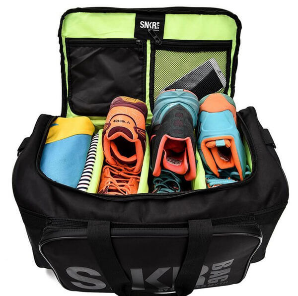 Bolsa de viaje impermeable con múltiples compartimentos para zapatillas y equipo