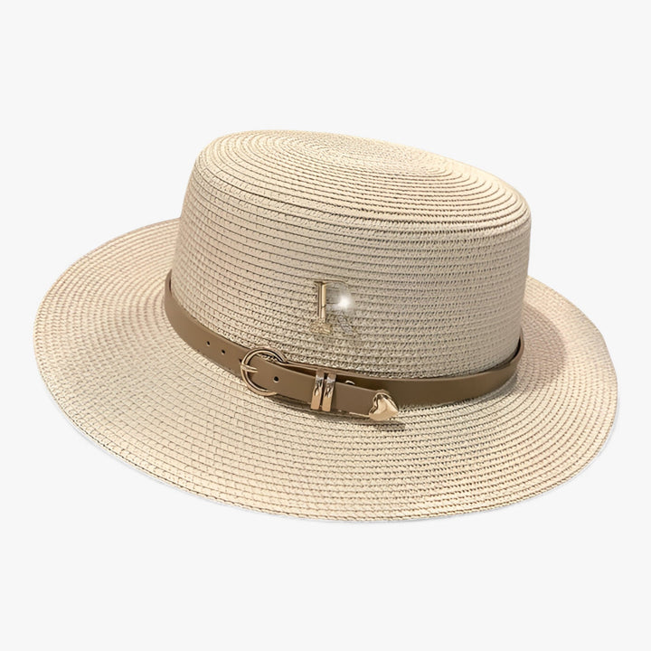 Damen Strohhut mit flacher Krone – Aurelle