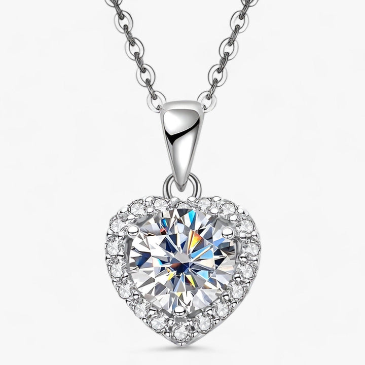 Moissanite Heart Pendant Necklace – Amouria