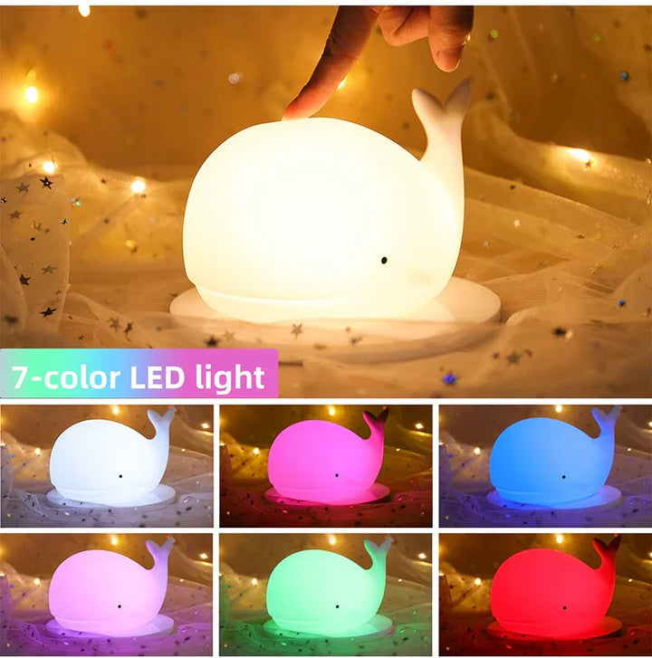 Cute Whale Whale Night Lamp with Color Change - GlowWhale