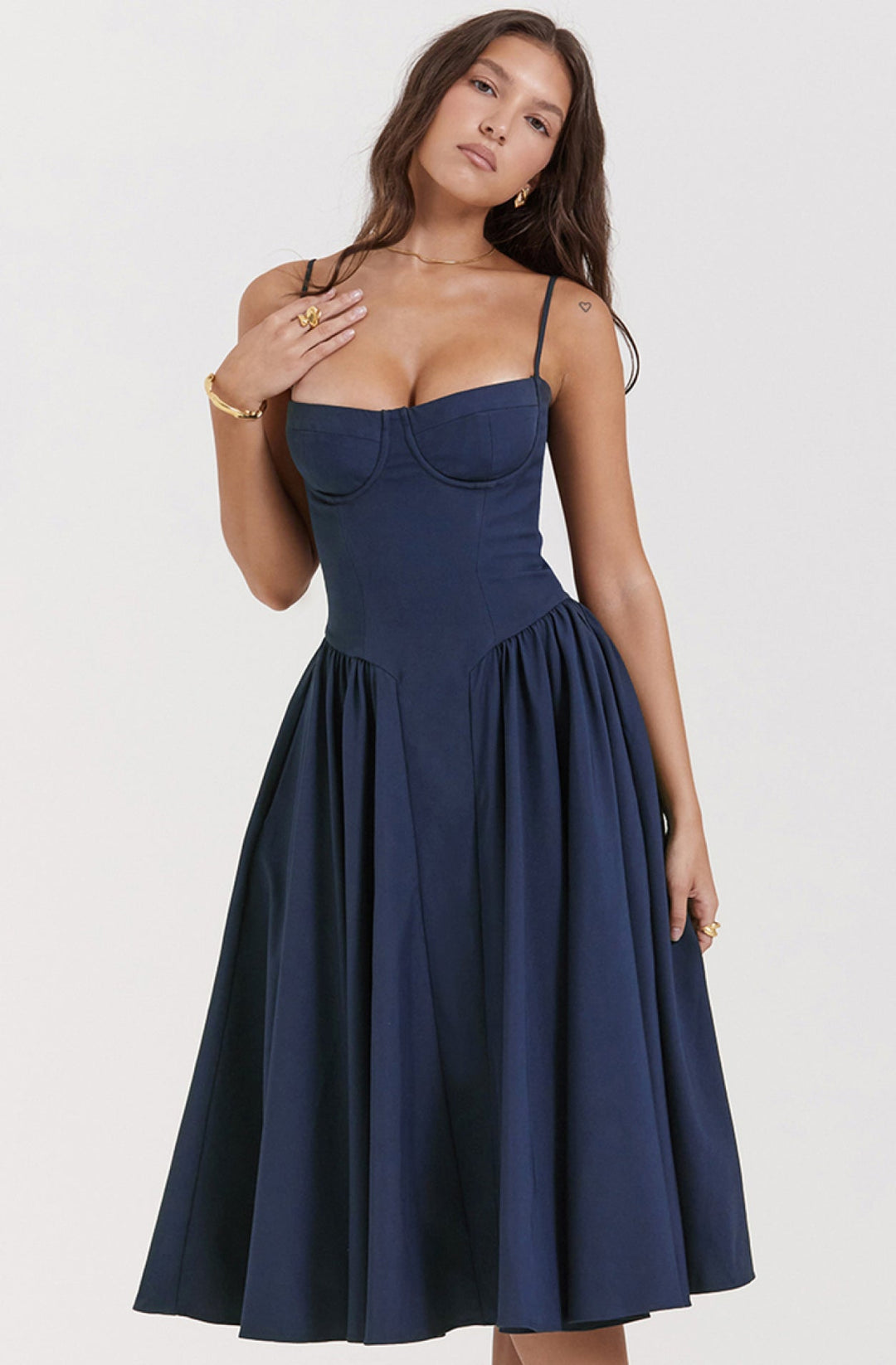 Summer dress with sweetheart neckline – Elvira