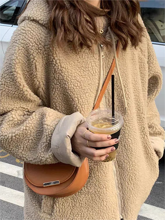 Warmer Oversized Women's Coat with Hood - Freya Fleece Parka
