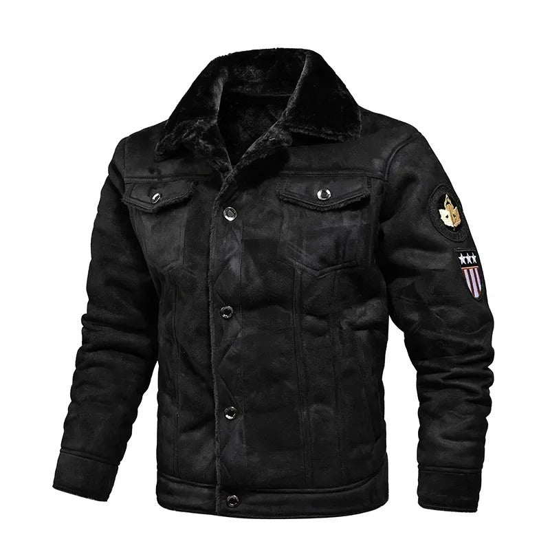 Luxurious oversized leather jacket with velvet lining – Victor
