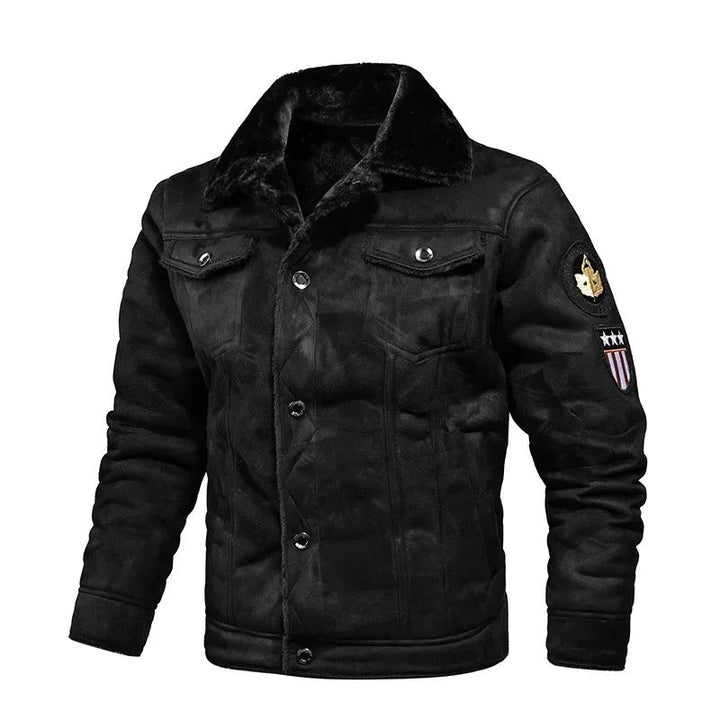 Luxurious oversized leather jacket with velvet lining – Victor