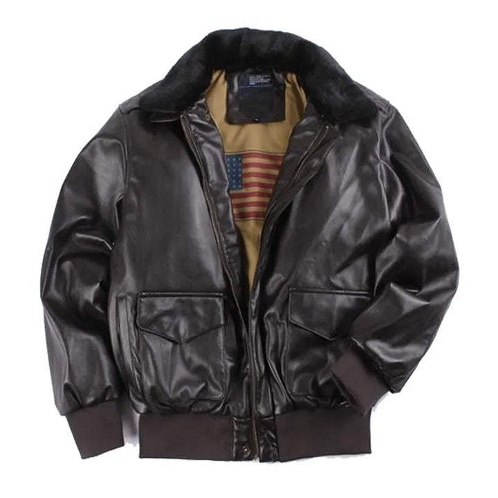 Vintage leather motorcycle jacket for winter – Maxim