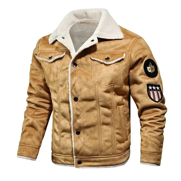 Luxurious oversized leather jacket with velvet lining – Victor