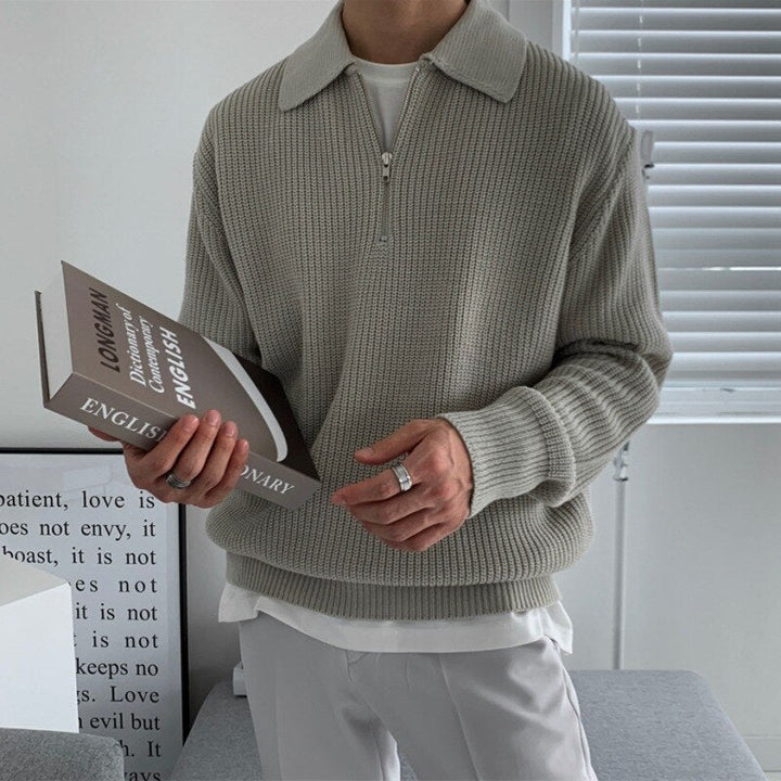 Herre sweatshirt med glidelåskrage – Jonas