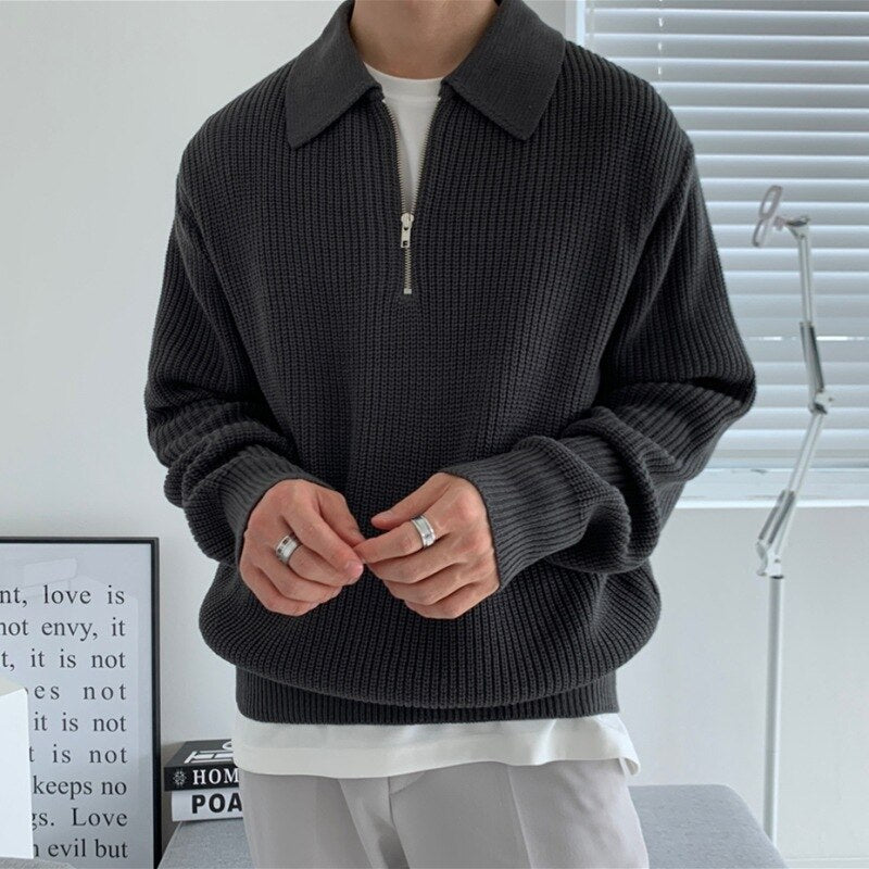 Herre sweatshirt med glidelåskrage – Jonas