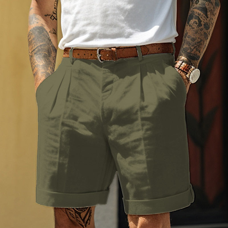 Stilvolle Leinen-Baumwoll-Herren Shorts – Mailand