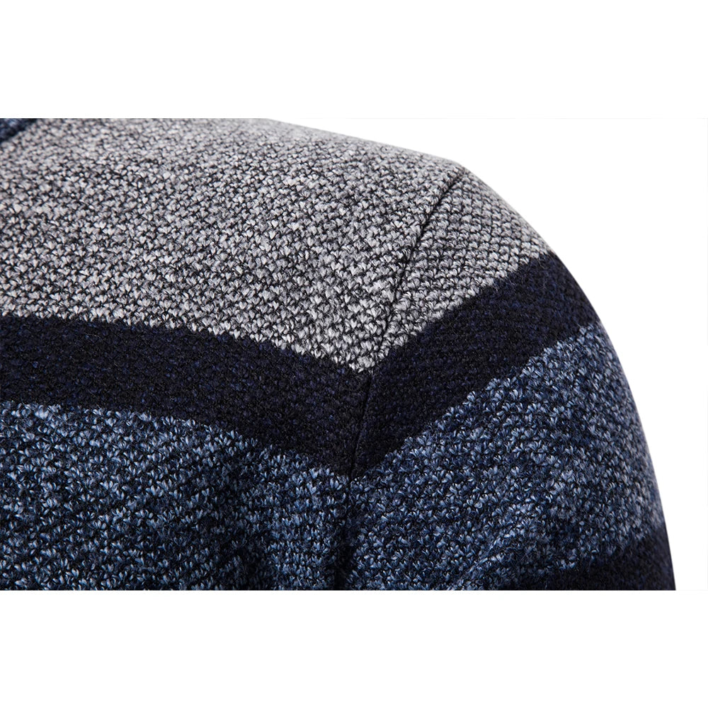 Nolan Winter Vest | Striped Slim-Fit Cardigan