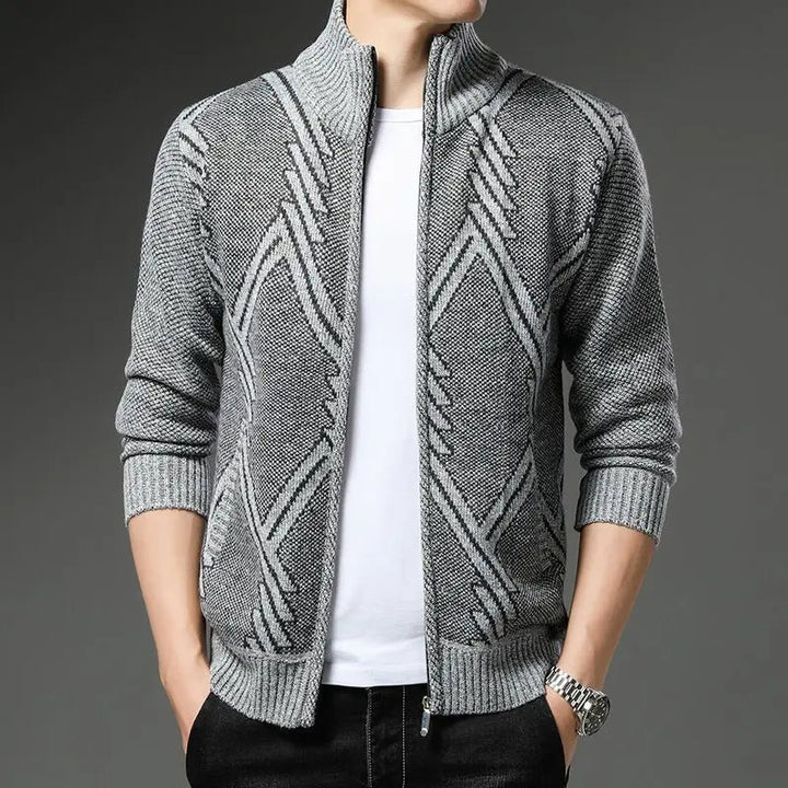 StripeZip vest | Trendy stribet vintercardigan