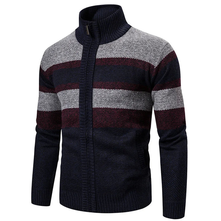 Nolan Winter Vest | Striped Slim-Fit Cardigan