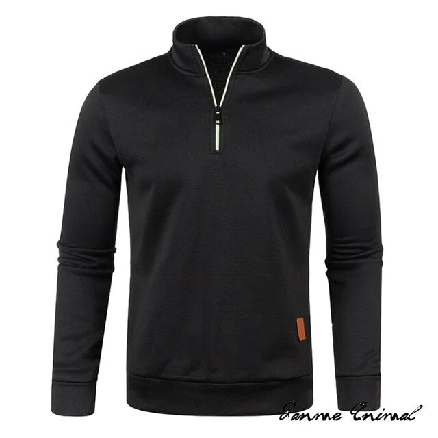 Rullekravepullover med lynlås | Tykkere pullover med halv lynlås