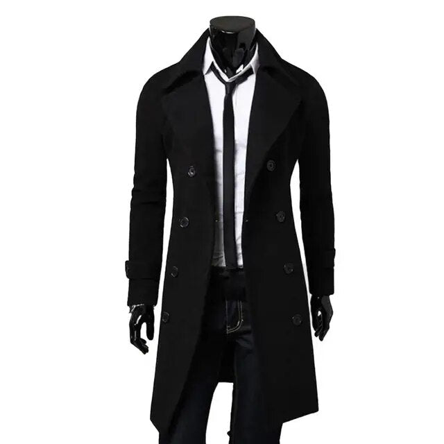 British trenchcoat | Vindafvisende jakke med dobbeltradet knaplukning